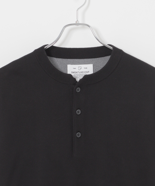 B.C STOCK（ベーセーストック）の「【ANTS & ELEPHANTS】2トーン スウェットライクヘンリーネックニット（ニット/セーター・メンズ・ブラック/グレー/グリーン/アイボリー/ベージュ系その他・MEDIUM/LARGE）」の13枚目の写真