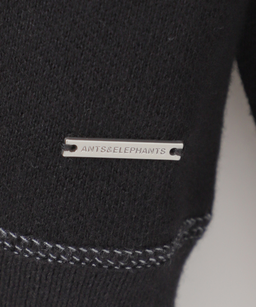 B.C STOCK（ベーセーストック）の「【ANTS & ELEPHANTS】2トーン スウェットライクヘンリーネックニット（ニット/セーター・メンズ・ブラック/グレー/グリーン/アイボリー/ベージュ系その他・MEDIUM/LARGE）」の17枚目の写真