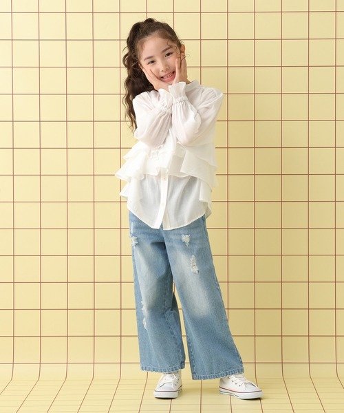 LEPSIM（レプシィム）の「【KIDS】フリル長袖ブラウス《2点セット》　580723（シャツ/ブラウス・キッズ・オフホワイト・120/140/130）」の3枚目の写真