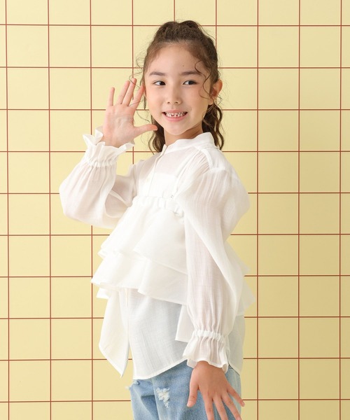 LEPSIM（レプシィム）の「【KIDS】フリル長袖ブラウス《2点セット》　580723（シャツ/ブラウス・キッズ・オフホワイト・120/140/130）」の5枚目の写真