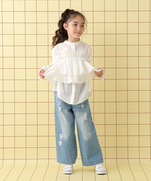 LEPSIM（レプシィム）の「【KIDS】フリル長袖ブラウス《2点セット》　580723（シャツ/ブラウス・キッズ・オフホワイト・120/140/130）」の6枚目の写真