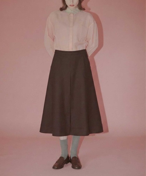 LE CIEL BLEU(ルシェルブルー)の「ボックスプリーツスカート / Box-Pleated Skirt(スカート・レディース・ブラウン・36/34/38)」の1枚目の写真