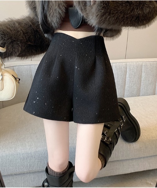 semuse(セミューズ)の「ラメハイウェストショートパンツ(その他パンツ・レディース・グレー/ブラック・M/S)」の9枚目の写真