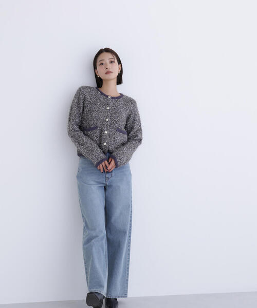 ◇ラメツイードニットジャケット（カーディガン/ボレロ）｜NATURAL