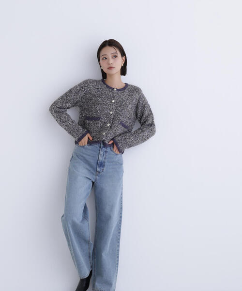 ◇ラメツイードニットジャケット（カーディガン/ボレロ）｜NATURAL