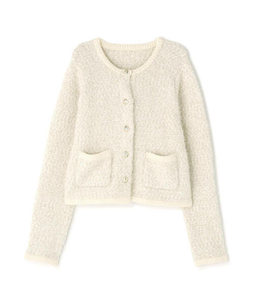◇ラメツイードニットジャケット（カーディガン/ボレロ