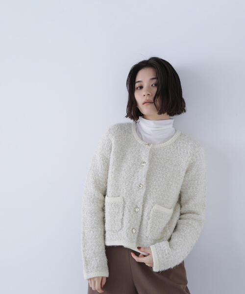 ◇ラメツイードニットジャケット（カーディガン/ボレロ）｜NATURAL