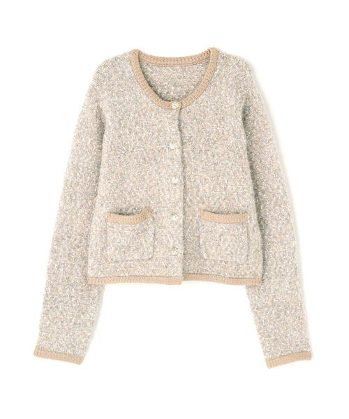 ◇ラメツイードニットジャケット（カーディガン/ボレロ