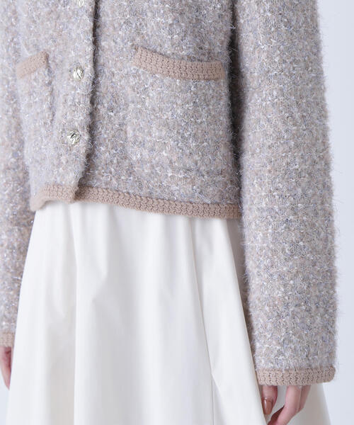 セール】◇ラメツイードニットジャケット（カーディガン/ボレロ