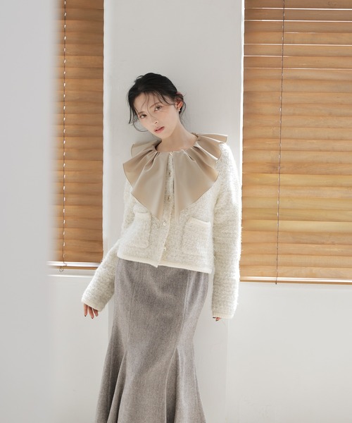 ◇ラメツイードニットジャケット（カーディガン/ボレロ）｜NATURAL