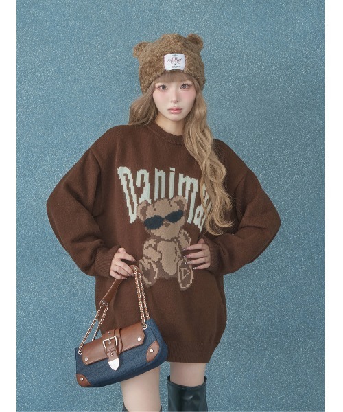 ダーリッチ Danimalベアニットプルオーバー 【ブルー】 F ダーリッチ Danimalベアニットプルオーバー 【ブルー