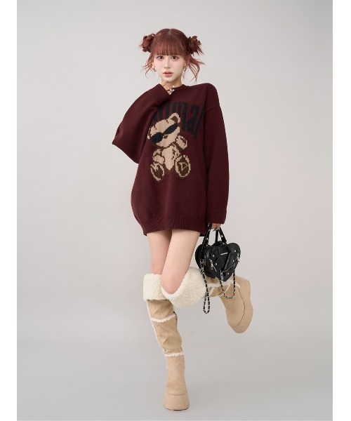 Danimalベアニットプルオーバー ダーリッチ ブラウン Darich ダーリッチ Darich Danimalベアニットプルオーバー （ブラウン