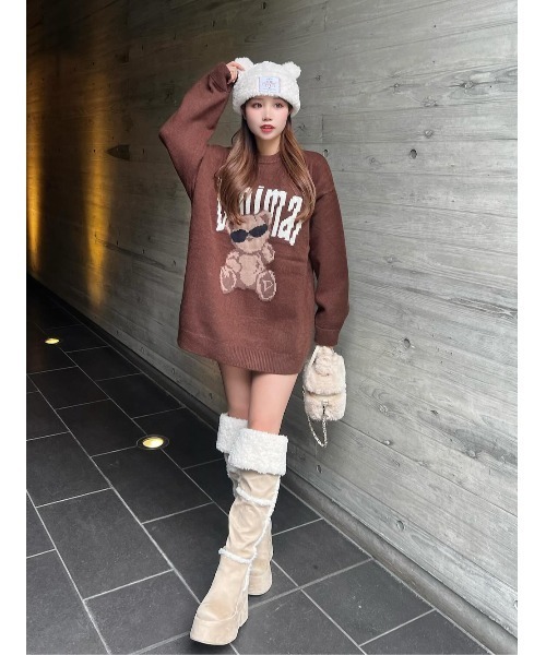 Darich（ダーリッチ）の「Danimalベアニットプルオーバー（ニット/セーター・レディース・ベージュ/レッド/ブラウン/ブルー・FREE）」の10枚目の写真