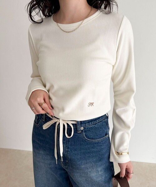 fredy emue（フレディエミュ）の「起毛テレココンパクトプルオーバー（Tシャツ/カットソー・レディース・ブラック/グレー/オフホワイト/ベージュ・38）」の2枚目の写真