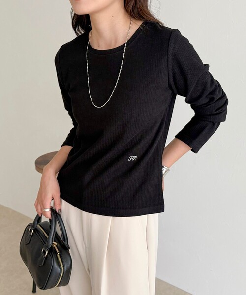 fredy emue（フレディエミュ）の「起毛テレココンパクトプルオーバー（Tシャツ/カットソー・レディース・ブラック/グレー/オフホワイト/ベージュ・38）」の3枚目の写真