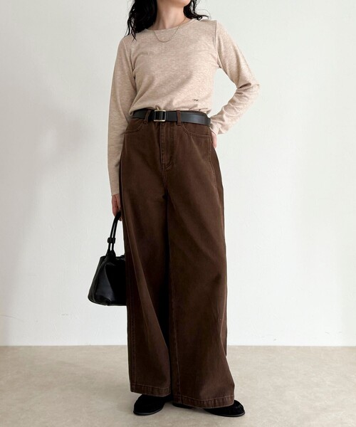 fredy emue（フレディエミュ）の「起毛テレココンパクトプルオーバー（Tシャツ/カットソー・レディース・ブラック/グレー/オフホワイト/ベージュ・38）」の8枚目の写真