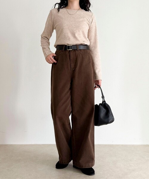 fredy emue（フレディエミュ）の「起毛テレココンパクトプルオーバー（Tシャツ/カットソー・レディース・ブラック/グレー/オフホワイト/ベージュ・38）」の9枚目の写真