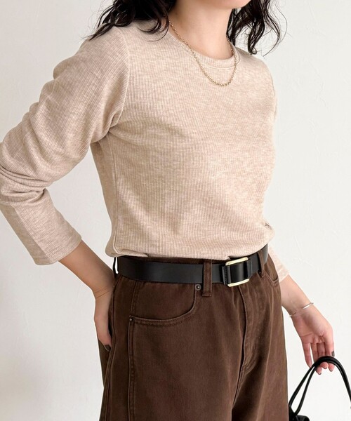 fredy emue（フレディエミュ）の「起毛テレココンパクトプルオーバー（Tシャツ/カットソー・レディース・ブラック/グレー/オフホワイト/ベージュ・38）」の11枚目の写真