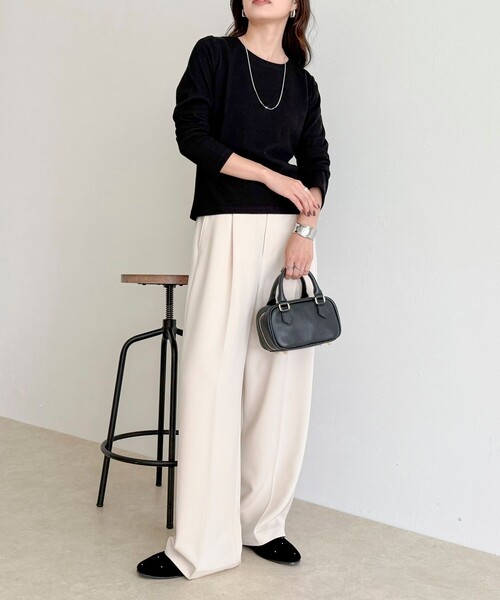 fredy emue（フレディエミュ）の「起毛テレココンパクトプルオーバー（Tシャツ/カットソー・レディース・ブラック/グレー/オフホワイト/ベージュ・38）」の19枚目の写真