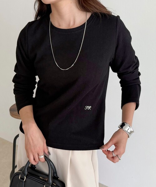 fredy emue（フレディエミュ）の「起毛テレココンパクトプルオーバー（Tシャツ/カットソー・レディース・ブラック/グレー/オフホワイト/ベージュ・38）」の21枚目の写真