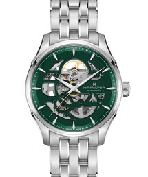 HAMILTON（ハミルトン）の「HAMILTON [ハミルトン] 腕時計 Jazzmaster （ジャズマスター） Skeleton オート 自動巻き 40MM グリーン×シルバー（アナログ腕時計・メンズ）」