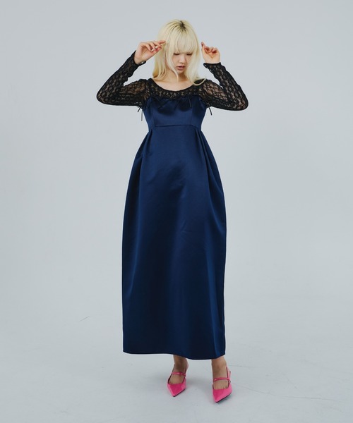 ANDRESD(アンドレスド)の「リボンパフィーボリュームドレス / ribbons puffy volume dress(ドレス・レディース・ネイビー/ブラック・S/M/L)」の10枚目の写真