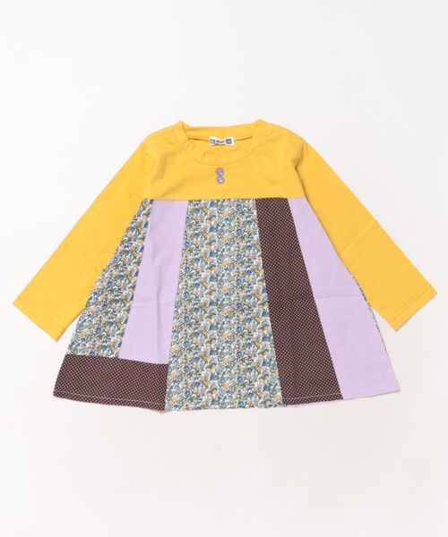 RAGMART(ラグマート)の「パッチワークチュニックワンピース(チュニック・キッズ・イエロー/ネイビー・100cm/110cm/120cm/130cm)」の2枚目の写真