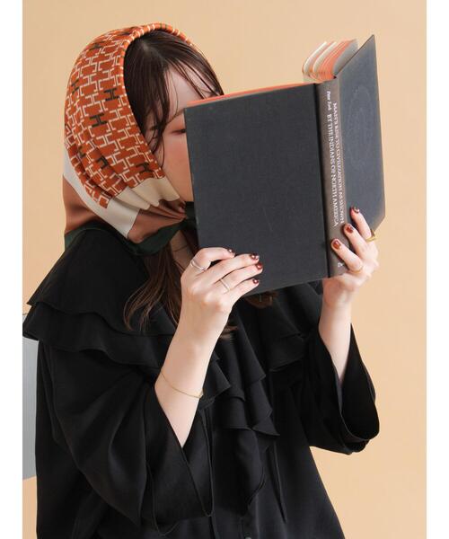 ehka sopo（エヘカソポ）の「幾何柄スカーフ（ストール/ショール・レディース・ブラウン・F）」の8枚目の写真