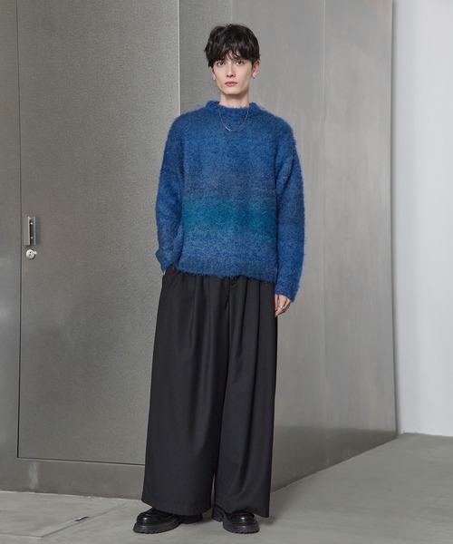 グラデーション起毛加工クルーネックニット（ニット/セーター