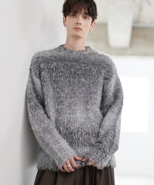 セール】グラデーション起毛加工クルーネックニット（ニット/セーター