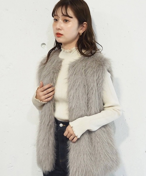 tiptop（ティップトップ）の「メランジリブハイネックプルオーバー（ニット/セーター・レディース・ブラック/アイボリー/チャコールグレー/ボルドー・FREE）」の13枚目の写真