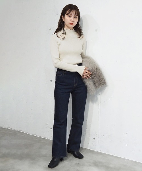 tiptop（ティップトップ）の「メランジリブハイネックプルオーバー（ニット/セーター・レディース・ブラック/アイボリー/チャコールグレー/ボルドー・FREE）」の16枚目の写真