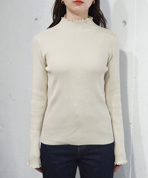 tiptop（ティップトップ）の「メランジリブハイネックプルオーバー（ニット/セーター・レディース・ブラック/アイボリー/チャコールグレー/ボルドー・FREE）」の17枚目の写真