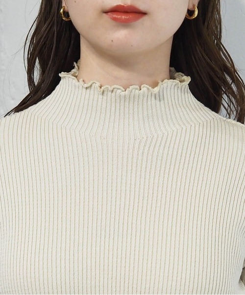 tiptop（ティップトップ）の「メランジリブハイネックプルオーバー（ニット/セーター・レディース・ブラック/アイボリー/チャコールグレー/ボルドー・FREE）」の21枚目の写真