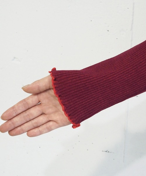 tiptop（ティップトップ）の「メランジリブハイネックプルオーバー（ニット/セーター・レディース・ブラック/アイボリー/チャコールグレー/ボルドー・FREE）」の10枚目の写真