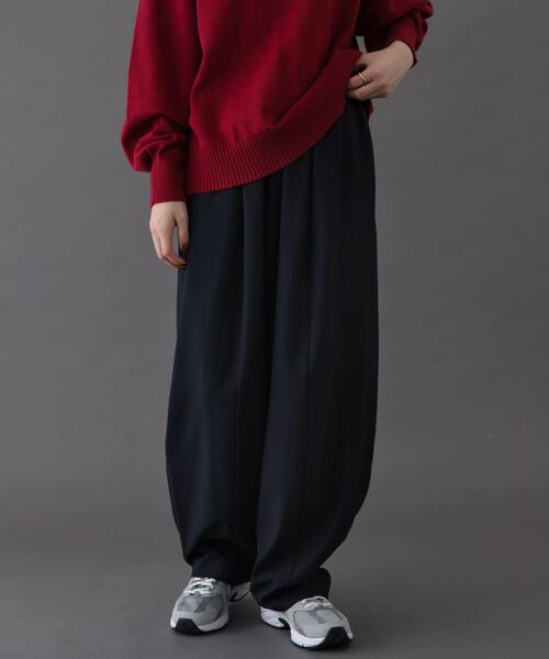 FORK&SPOON(フォークアンドスプーン)の「FORK&SPOON コクーンイージーパンツ(その他パンツ・レディース・グレー/ネイビー・1/2)」の2枚目の写真