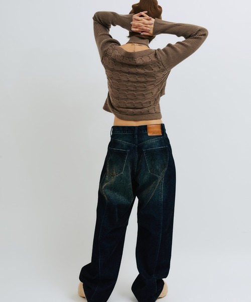 atmos pink(アトモスピンク)の「atmos pink Cache-coeur Knit Tops / アトモス ピンク カシュクール ニットトップス(ニット/セーター・レディース・グレー/ブラウン/オレンジ・FREE)」の18枚目の写真