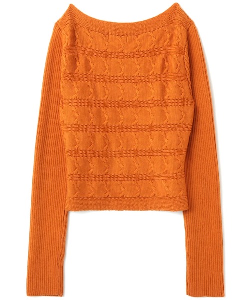 atmos pink(アトモスピンク)の「atmos pink Cache-coeur Knit Tops / アトモス ピンク カシュクール ニットトップス(ニット/セーター・レディース・グレー/ブラウン/オレンジ・FREE)」の8枚目の写真