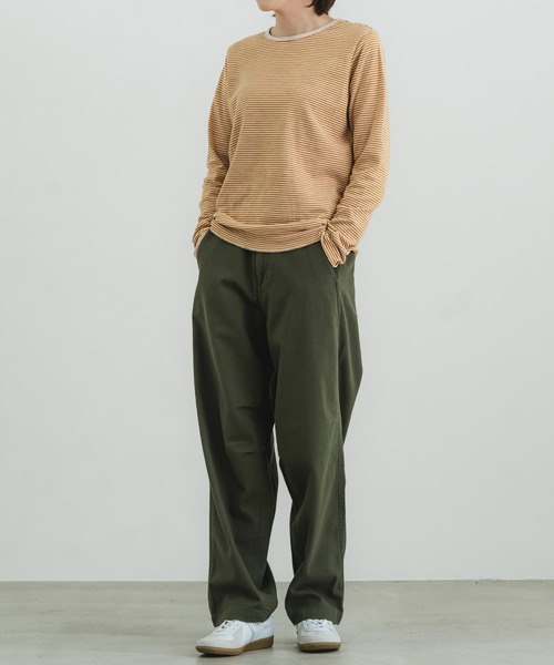 quadro（クオドロ）の「30/1TCリバーシブルニットボーダークルーＴ（Tシャツ/カットソー・レディース・アイボリー/カーキ・FREE）」の19枚目の写真