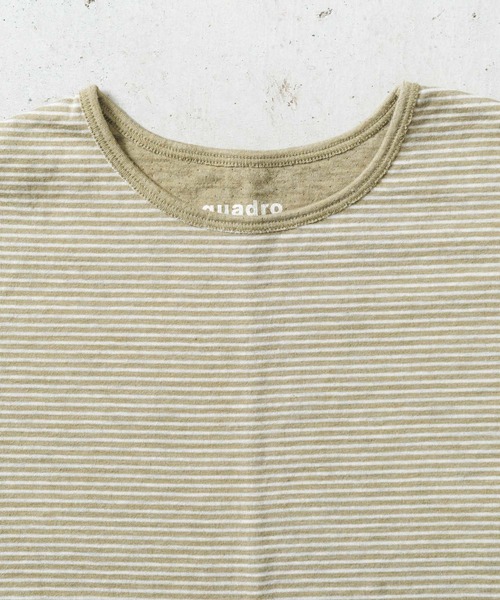 quadro（クオドロ）の「30/1TCリバーシブルニットボーダークルーＴ（Tシャツ/カットソー・レディース・アイボリー/カーキ・FREE）」の7枚目の写真
