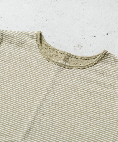 quadro（クオドロ）の「30/1TCリバーシブルニットボーダークルーＴ（Tシャツ/カットソー・レディース・アイボリー/カーキ・FREE）」の8枚目の写真