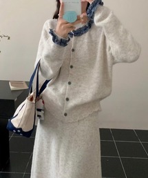 Diosfront（ディオスフロント）の「フリルドッキングカーディガンセットアップ（セットアップ）」