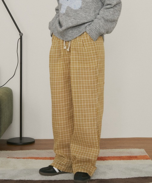 セール】【ウエストゴム】ギンガムチェックイージーパンツ（その他