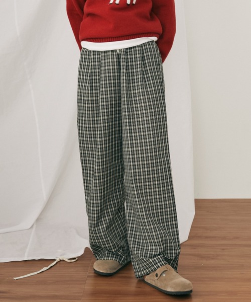 ウエストゴム】ギンガムチェックイージーパンツ（その他パンツ