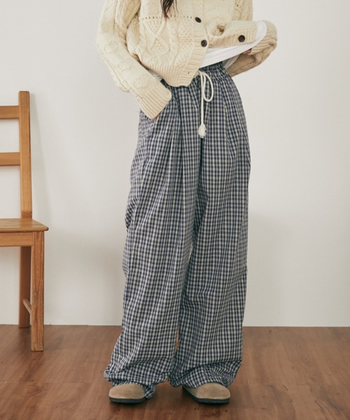 ウエストゴム】ギンガムチェックイージーパンツ（その他パンツ