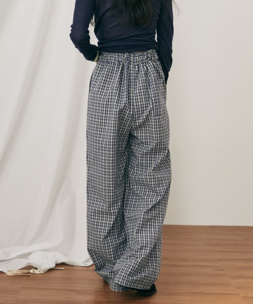 ウエストゴム】ギンガムチェックイージーパンツ（その他パンツ