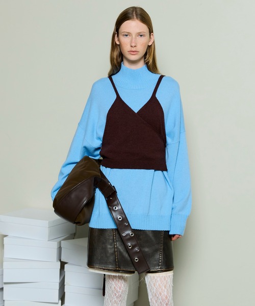 2025WINTER PRE-ORDER】Bustier Knit Set Turtleneck Tops