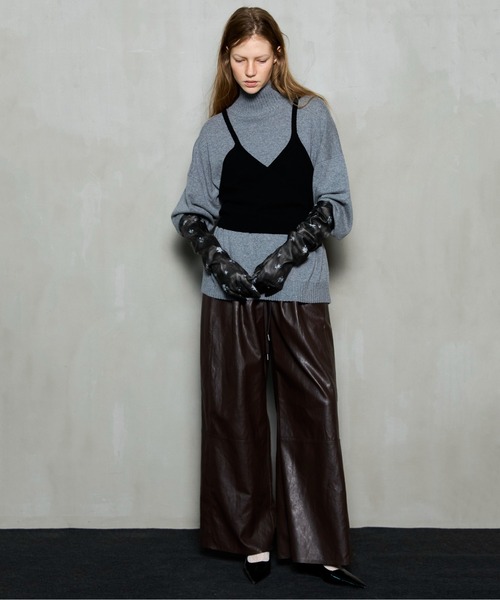 セール】Bustier Knit Set Turtleneck Tops / ビスチェニットセット