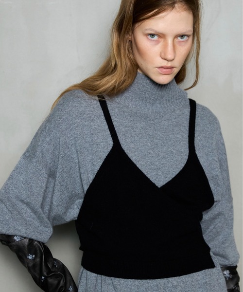 セール】Bustier Knit Set Turtleneck Tops / ビスチェニットセット