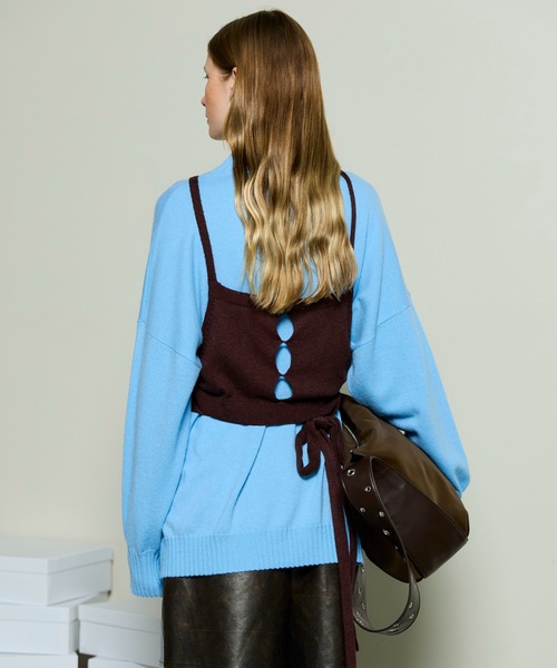 Bustier Knit Set Turtleneck Tops / ビスチェニットセット